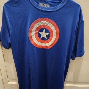 Marvel Blue and Red Captain America Shield T-Shirt